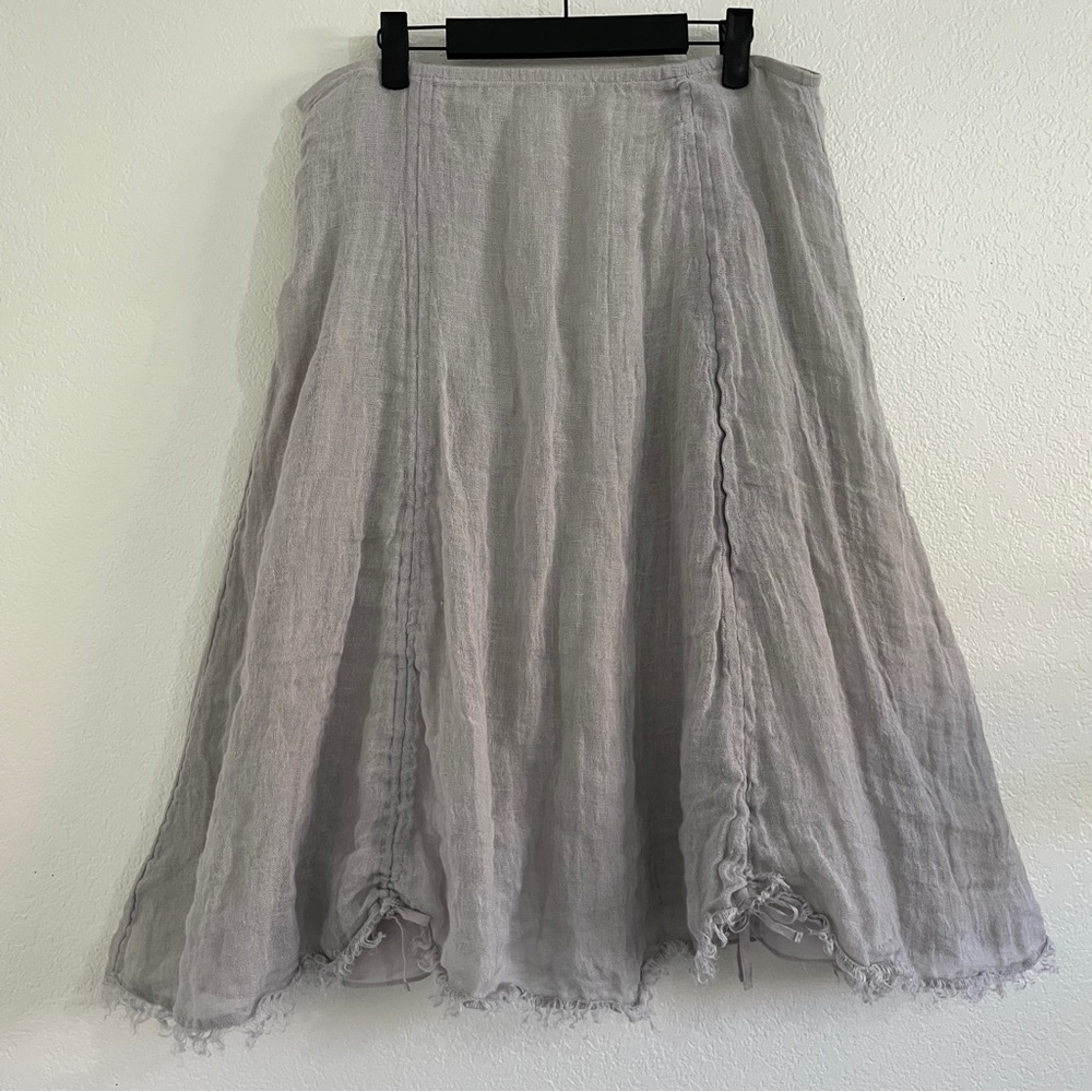 Eileen Fisher Light Gray A-Line Skirt